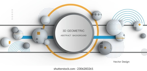 Vector, Illustration abstract element with dynamic shape, 3d rendering white color background. Minimal pattern geometric shape. Modern, futuristic graphic design for poster cover, banner template