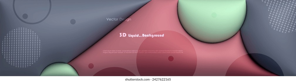 Vector, elemento abstracto de ilustración con forma dinámica, color degradado, fondo de representación 3d. Forma geométrica de patrón mínimo. Diseño gráfico moderno, futurista para la cubierta del cartel, plantilla de la bandera