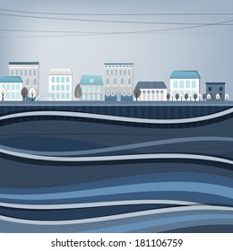 Vector illustration of abstract embankment pattern