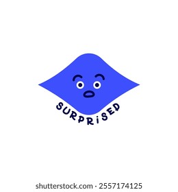 Vector illustration of abstract emotion. Minimal character symbol depicting an emotional state and text. Simple flat symbol for emotional intelligence design. 