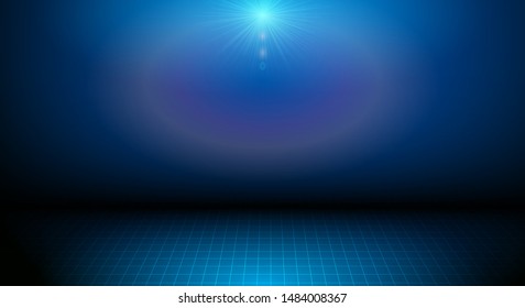 Vector illustration abstract empty blue and black color studio room. Graphic design with blank, empty space on blur gradient background. Used to display your products for template or banner background