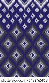 Ilustración vectorial de un fondo abstracto de patrón étnico ikat chevron para alfombra, papel pintado, ropa, envoltura y diseño batik.stitching