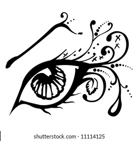 Vector illustration of an abstract eye with patterns