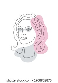 Vector illustration with abstract face of a woman. Abstract poster, banner for your design or interior