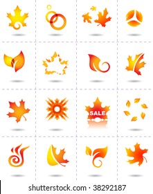 vector illustration of abstract fall icons