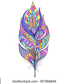Vector illustration of abstract feather on white background