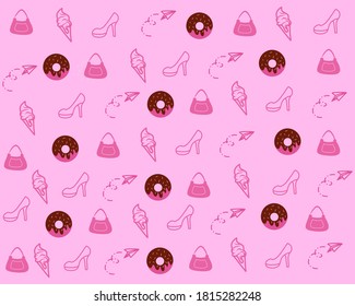Vector illustration of abstract female icon element graphics on pink background. Perfect for design templates, presentation covers, design covers, etc.