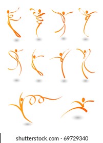 vector illustration of abstract figures in motion