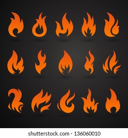 Vector Illustration of Abstract Fire Icons