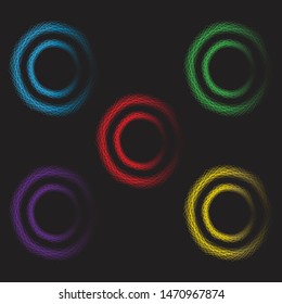 Vector Illustration - Abstract Five Colors Circles Shape - Futuristic and Abstract Illustration