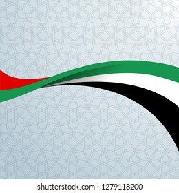 Vector Illustration. Abstract Flag Of Uae. Arabesque Pattern