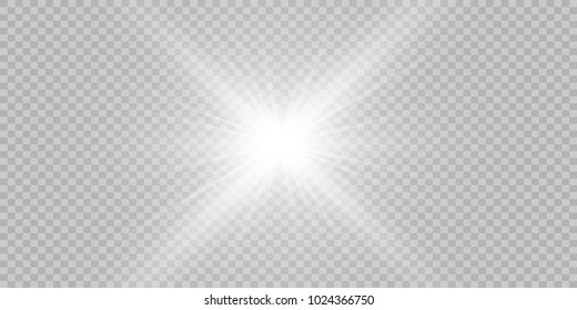 Vector illustration of abstract flare light rays. A set of stars, light and radiance, rays and brightness.