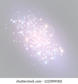 Vector illustration of abstract flare light rays. A set of stars, light and radiance, rays and brightness.