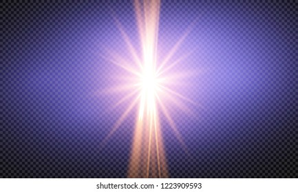 Vector illustration of abstract flare light rays. A set of stars, light and radiance, rays and brightness.
