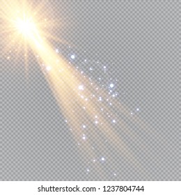 Vector illustration of abstract flare light rays. A set of stars, light and radiance, rays and brightness.