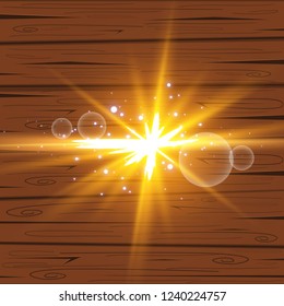 Vector illustration of abstract flare light rays. A set of stars, light and radiance, rays and brightness.