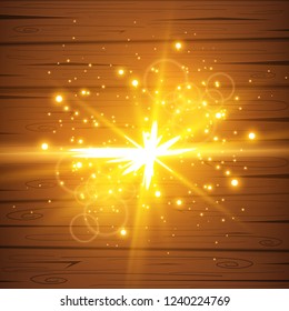 Vector illustration of abstract flare light rays. A set of stars, light and radiance, rays and brightness.