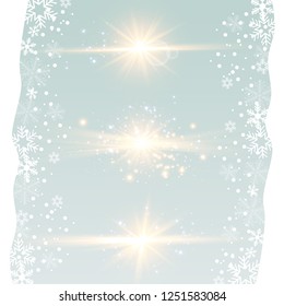 Vector illustration of abstract flare light rays. A set of stars, light and radiance, rays and brightness.