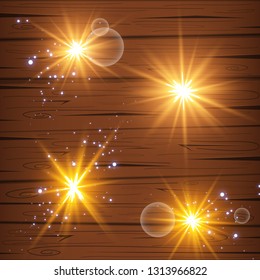 Vector illustration of abstract flare light rays. A set of stars, light and radiance, rays and brightness. Glow light effect. Vector illustration. Christmas flash Concept.
