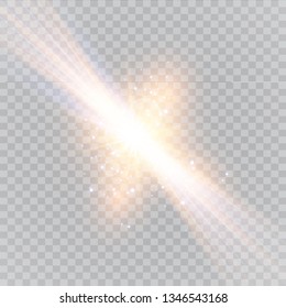 Vector illustration of abstract flare light rays. A set of stars, light and radiance, rays and brightness. Glow light effect. Vector illustration. Christmas flash Concept.