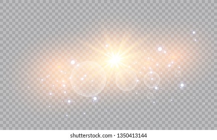 Vector illustration of abstract flare light rays. A set of stars, light and radiance, rays and brightness. Glow light effect. Vector illustration. Christmas flash Concept