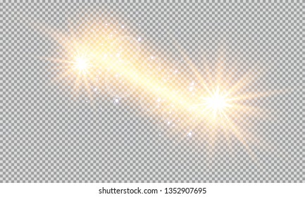Vector illustration of abstract flare light rays. A set of stars, light and radiance, rays and brightness. Glow light effect. Vector illustration. Christmas flash Concept