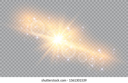 Vector illustration of abstract flare light rays. A set of stars, light and radiance, rays and brightness. Glow light effect. Vector illustration. Christmas flash Concept
