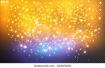 Vector illustration of abstract flare light rays. A set of stars, light and radiance, rays and brightness. Glow light effect. Vector illustration. Christmas flash Concept