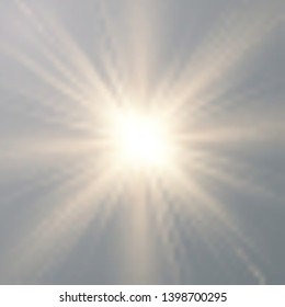 Vector illustration of abstract flare light rays. A set of stars, light and radiance, rays and brightness. Special effect isolated on transparent background.