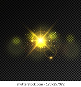 Vector illustration of abstract flare light rays. A set of stars, light and radiance. rays and brightness.