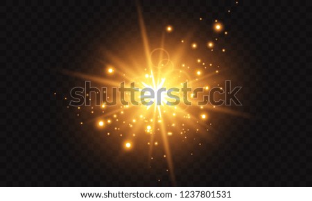Vector illustration of abstract flare light rays. A set of stars, light and radiance, rays and brightness.
