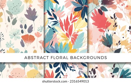 Vector illustration of abstract floral backgrounds pattern set