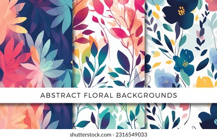 Vector illustration of abstract floral backgrounds pattern set