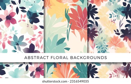 Vector illustration of abstract floral backgrounds pattern set