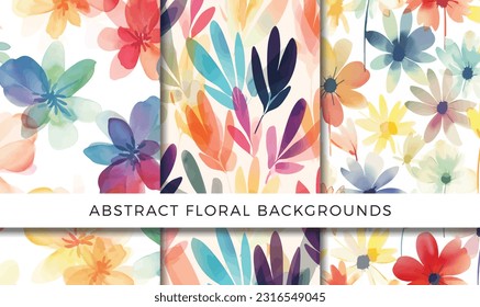 Vector illustration of abstract floral backgrounds pattern set