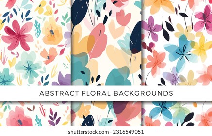 Vector illustration of abstract floral backgrounds pattern set