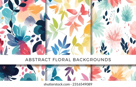 Vector illustration of abstract floral backgrounds pattern set