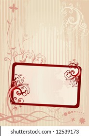 Ilustración vectorial de un marco floral abstracto
