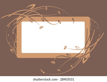 Vector illustration of Abstract floral grunge border