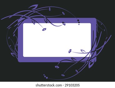 Vector illustration of Abstract floral grunge border