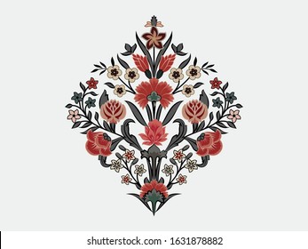 Vector illustration, abstract floral pattern