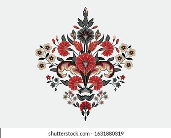 Vector illustration, abstract floral pattern