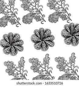 
Vector illustration Abstract floral pattern on an isolated white background. Design for wrapping paper, wallpaper, covers.