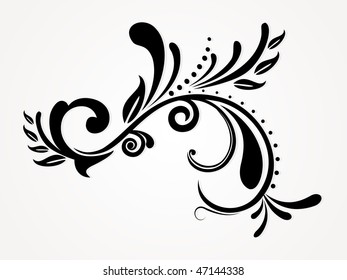 vector illustration of abstract floral silhouette