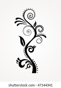 vector illustration of abstract floral silhouette