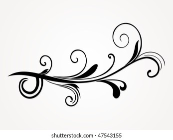 vector illustration of abstract floral silhouette