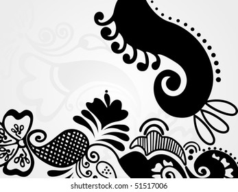 vector illustration of abstract floral silhouette