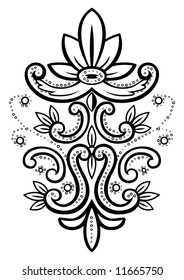 Vector illustration of an abstract floral spotted frame