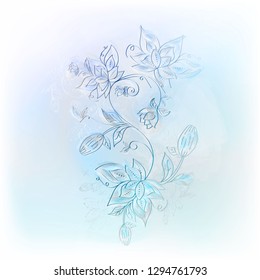 Vector illustration of abstract flower background. For postcard neon. Brilliant bright background.
