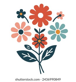 Vektor-Illustration für abstrakte Blumenstrauß. für Hochzeitskarten-Design und Einladungskarten und Grußkarten. Für Facebook Post Design und UI und UX.